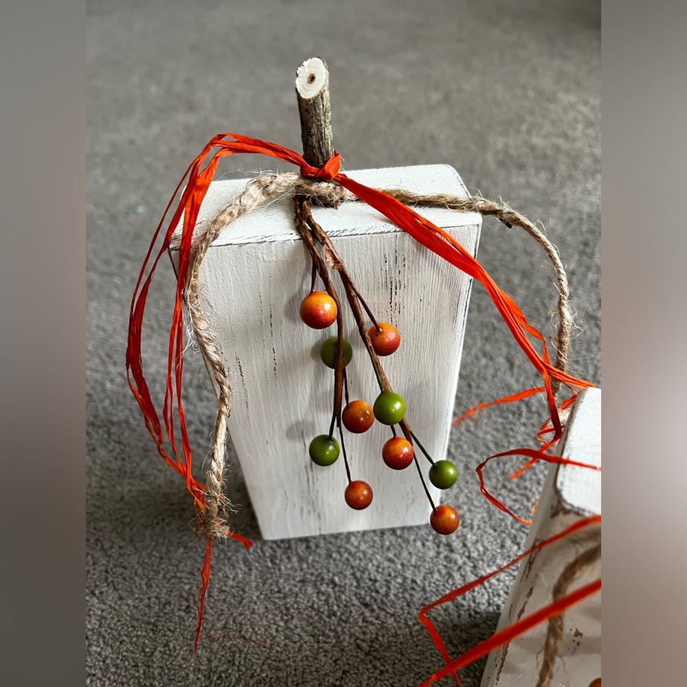 Handmade Wooden Pumpkins Fall Decor - Picture 2 of 9